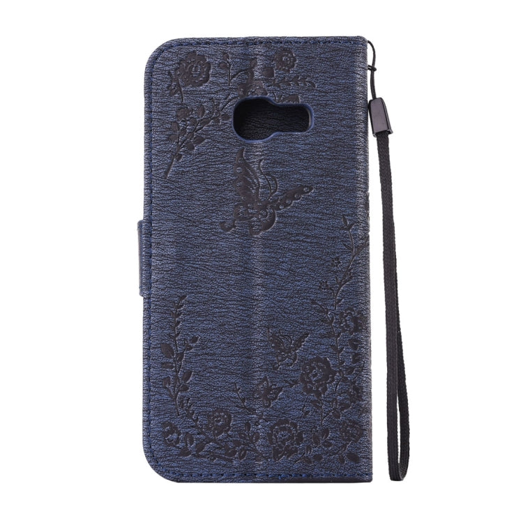 For Galaxy A5 (2017) Diamante Butteryfly Pressed Flowers Pattern Horizontal Flip Leather Case with Holder & Card Slots & Wallet & Lanyard