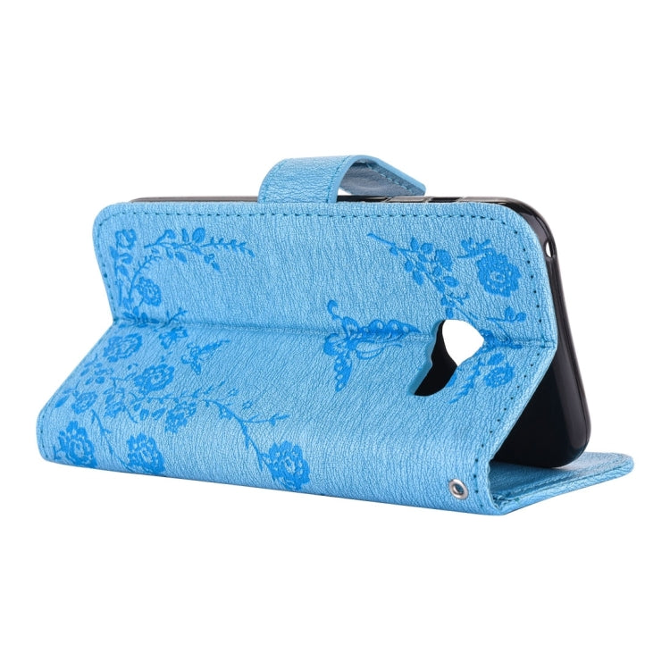 For Galaxy A5 (2017) Diamante Butteryfly Pressed Flowers Pattern Horizontal Flip Leather Case with Holder & Card Slots & Wallet & Lanyard