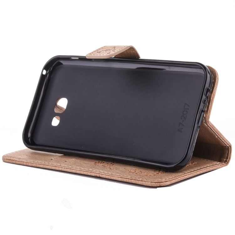 For Galaxy A7 (2017) Diamante Butteryfly Pressed Flowers Pattern Horizontal Flip Leather Case with Holder & Card Slots & Wallet & Lanyard