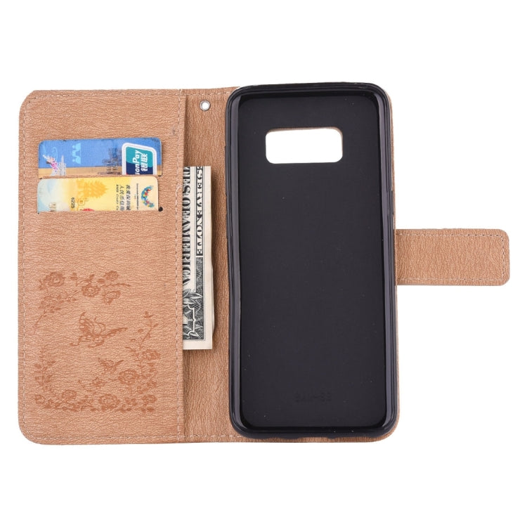 For Galaxy S8 Diamante Butteryfly Pressed Flowers Pattern Horizontal Flip Leather Case with Holder & Card Slots & Wallet & Lanyard