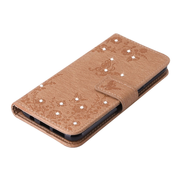 For Galaxy S8 Diamante Butteryfly Pressed Flowers Pattern Horizontal Flip Leather Case with Holder & Card Slots & Wallet & Lanyard