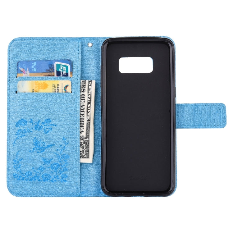 For Galaxy S8 Diamante Butteryfly Pressed Flowers Pattern Horizontal Flip Leather Case with Holder & Card Slots & Wallet & Lanyard
