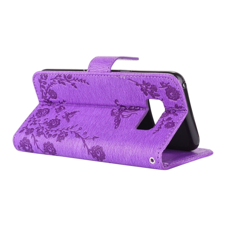 For Galaxy S8 Diamante Butteryfly Pressed Flowers Pattern Horizontal Flip Leather Case with Holder & Card Slots & Wallet & Lanyard