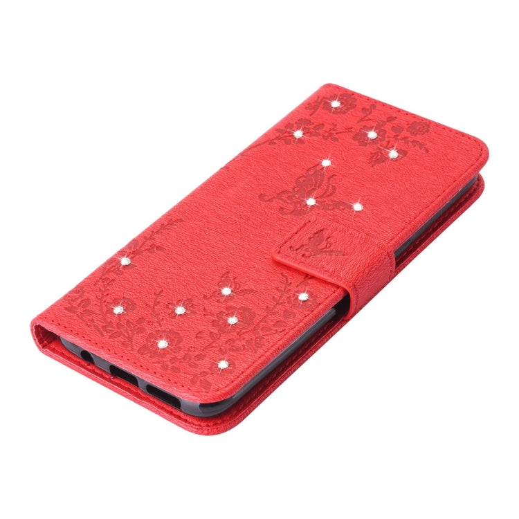 For Galaxy S8 Diamante Butteryfly Pressed Flowers Pattern Horizontal Flip Leather Case with Holder & Card Slots & Wallet & Lanyard