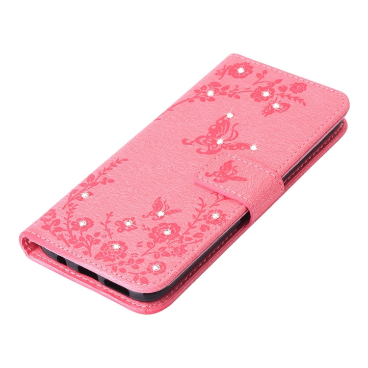 For Galaxy S8 + / G9550 Diamante Butteryfly Pressed Flowers Pattern Horizontal Flip Leather Case with Holder & Card Slots & Wallet & Lanyard