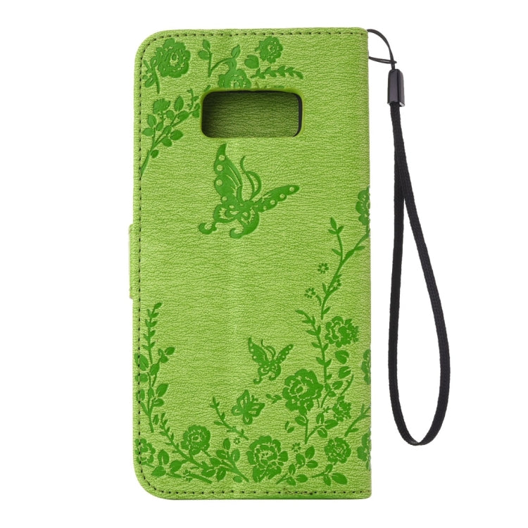 For Galaxy S8 + / G9550 Diamante Butteryfly Pressed Flowers Pattern Horizontal Flip Leather Case with Holder & Card Slots & Wallet & Lanyard