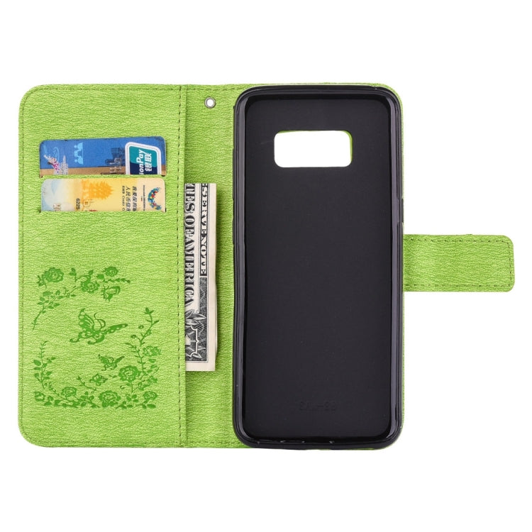 For Galaxy S8 + / G9550 Diamante Butteryfly Pressed Flowers Pattern Horizontal Flip Leather Case with Holder & Card Slots & Wallet & Lanyard