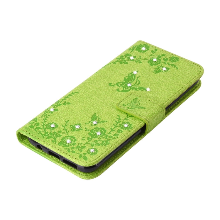 For Galaxy S8 + / G9550 Diamante Butteryfly Pressed Flowers Pattern Horizontal Flip Leather Case with Holder & Card Slots & Wallet & Lanyard