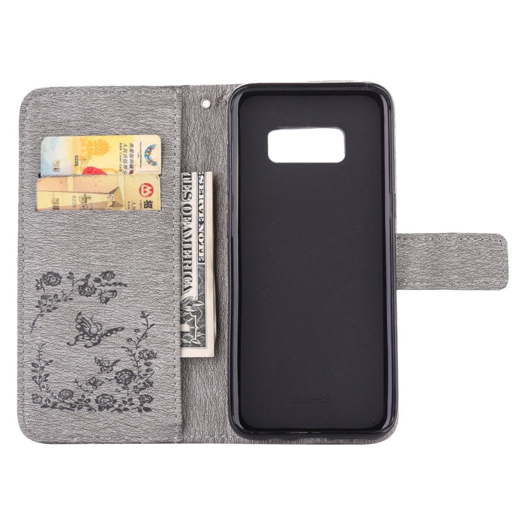 For Galaxy S8 + / G9550 Diamante Butteryfly Pressed Flowers Pattern Horizontal Flip Leather Case with Holder & Card Slots & Wallet & Lanyard