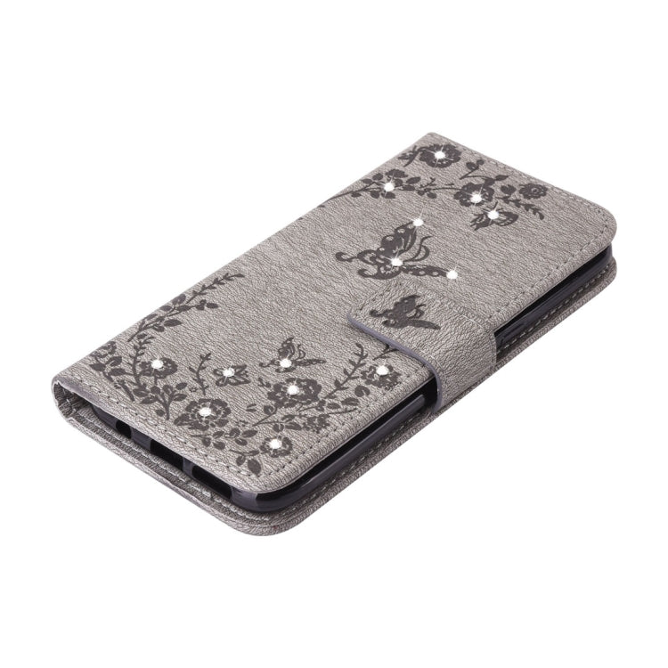 For Galaxy S8 + / G9550 Diamante Butteryfly Pressed Flowers Pattern Horizontal Flip Leather Case with Holder & Card Slots & Wallet & Lanyard