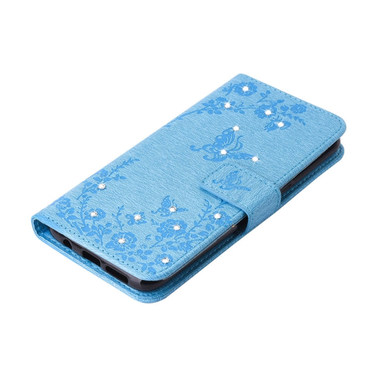 For Galaxy S8 + / G9550 Diamante Butteryfly Pressed Flowers Pattern Horizontal Flip Leather Case with Holder & Card Slots & Wallet & Lanyard