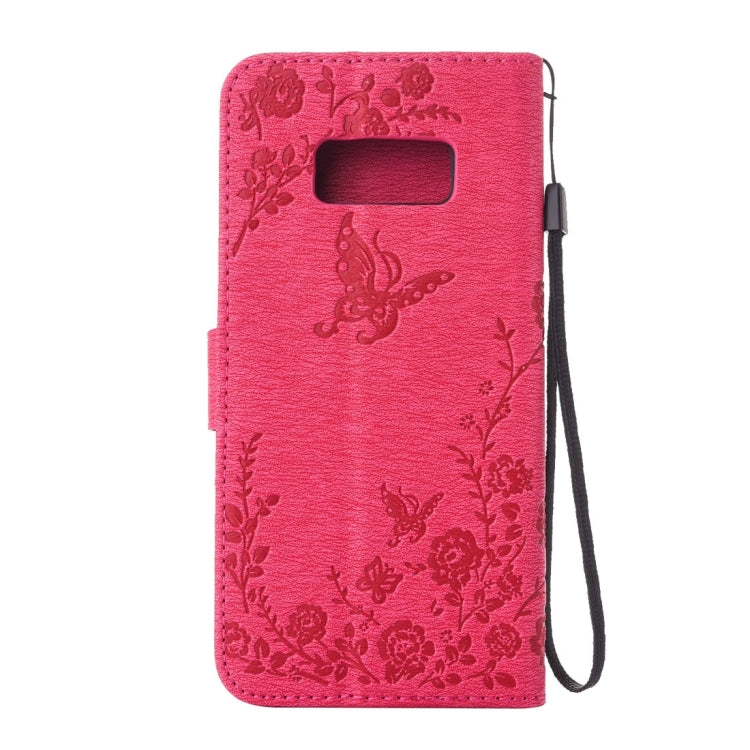 For Galaxy S8 + / G9550 Diamante Butteryfly Pressed Flowers Pattern Horizontal Flip Leather Case with Holder & Card Slots & Wallet & Lanyard