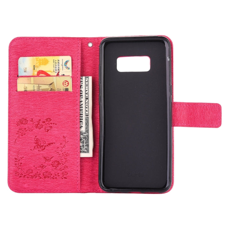 For Galaxy S8 + / G9550 Diamante Butteryfly Pressed Flowers Pattern Horizontal Flip Leather Case with Holder & Card Slots & Wallet & Lanyard