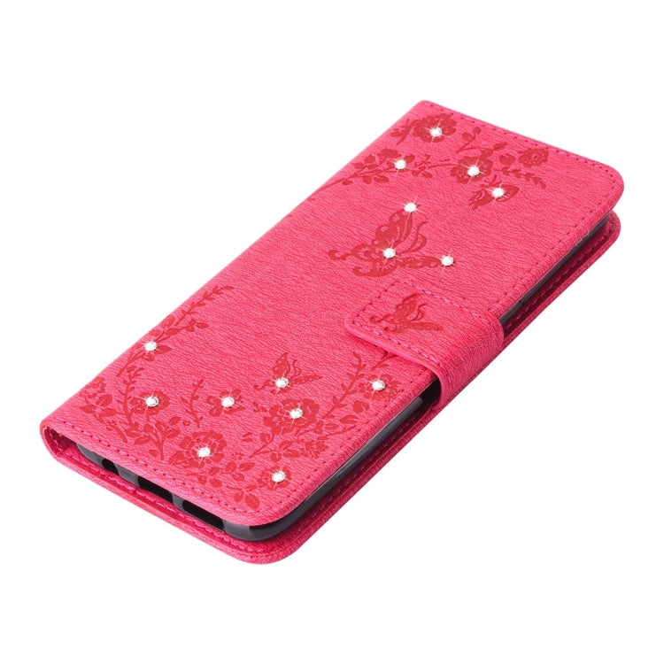 For Galaxy S8 + / G9550 Diamante Butteryfly Pressed Flowers Pattern Horizontal Flip Leather Case with Holder & Card Slots & Wallet & Lanyard