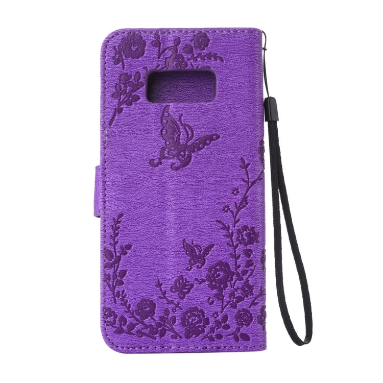 For Galaxy S8 + / G9550 Diamante Butteryfly Pressed Flowers Pattern Horizontal Flip Leather Case with Holder & Card Slots & Wallet & Lanyard