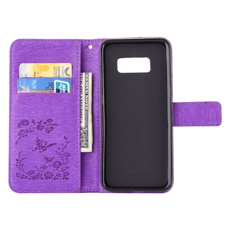 For Galaxy S8 + / G9550 Diamante Butteryfly Pressed Flowers Pattern Horizontal Flip Leather Case with Holder & Card Slots & Wallet & Lanyard