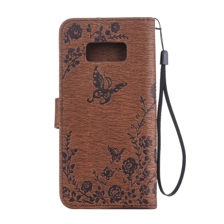 For Galaxy S8 + / G9550 Diamante Butteryfly Pressed Flowers Pattern Horizontal Flip Leather Case with Holder & Card Slots & Wallet & Lanyard