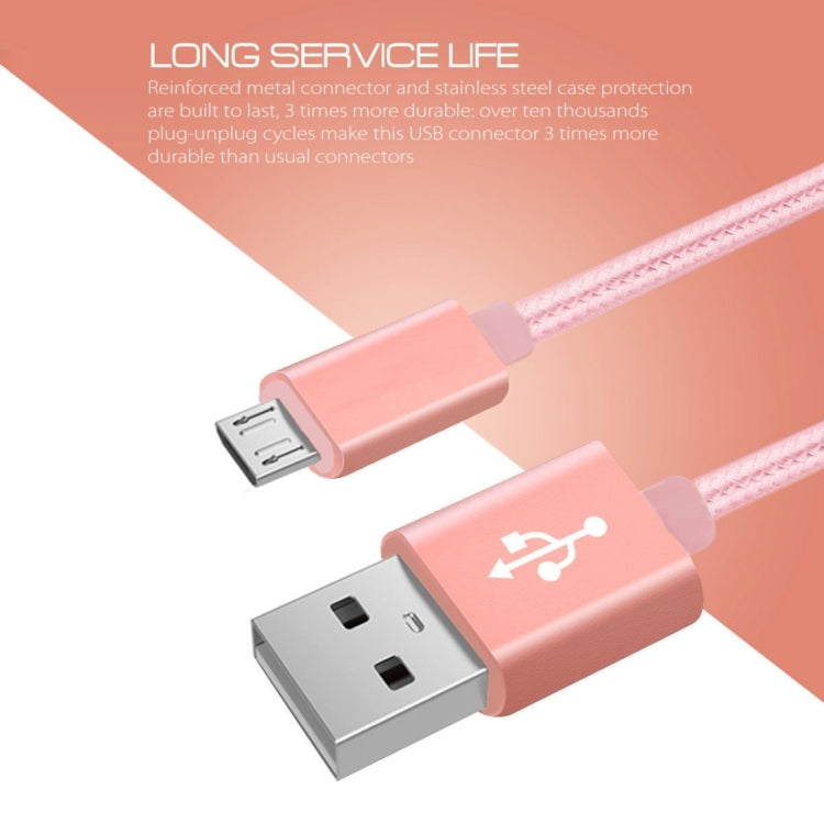 2m 3A Woven Style Metal Head Micro USB to USB Data / Charger Cable