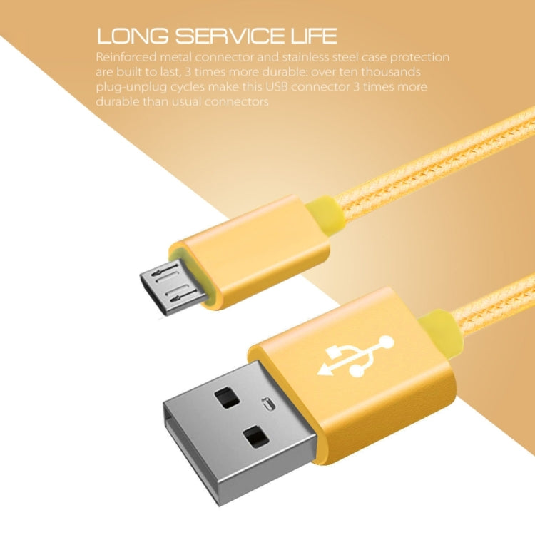 2m 3A Woven Style Metal Head Micro USB to USB Data / Charger Cable