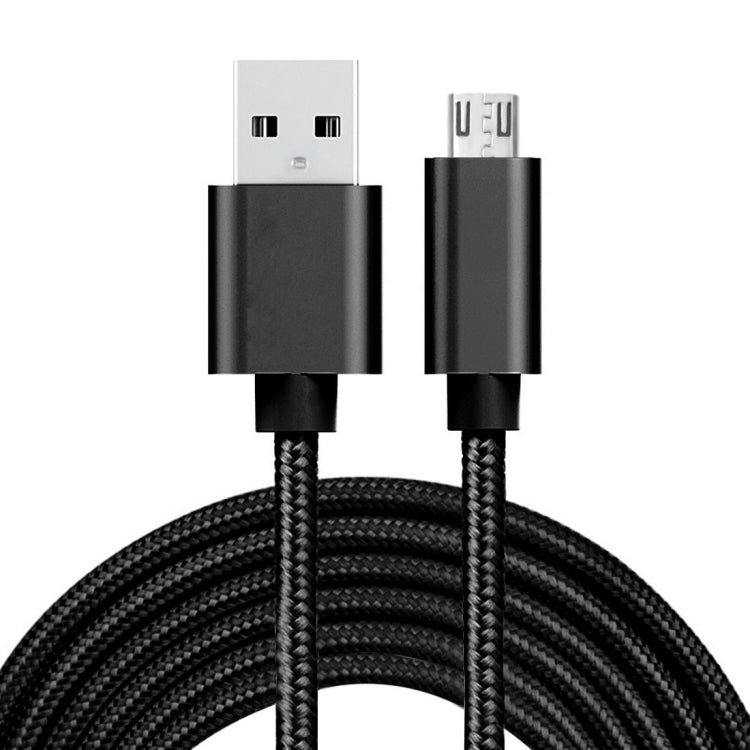 3A Woven Style Metal Head Micro USB to USB Data / Charger Cable, Cable Length: 3m