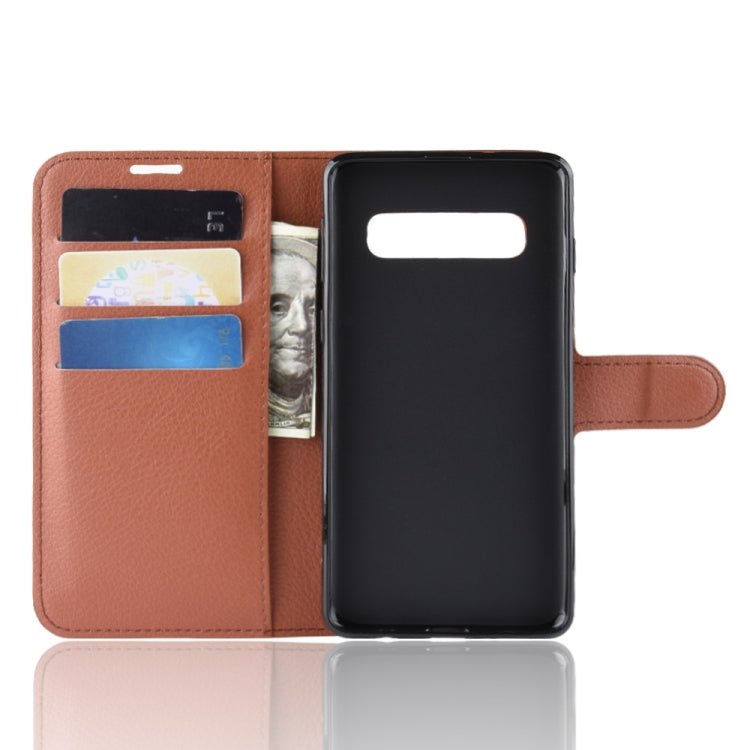 Litchi Texture Horizontal Flip Leather Case for Galaxy S10 , with Wallet & Holder & Card Slots