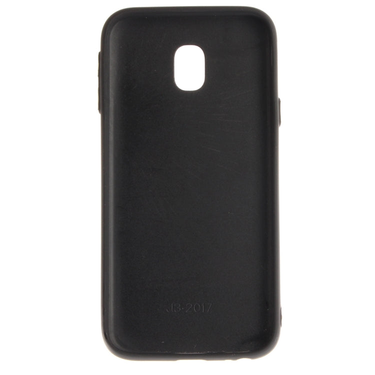 For Galaxy J3 (2017) / J330 ( EU Version) TPU + Leather Pasted Litchi Texture Protective Back Case with Holder & Card Slots