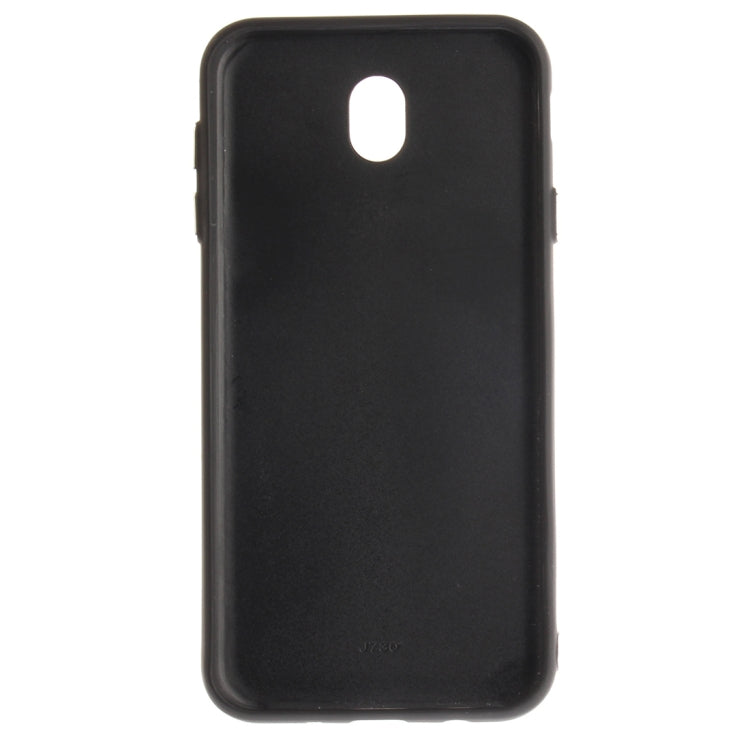 For Galaxy J5 (2017) / J530 (EU Version) TPU + Leather Pasted Litchi Texture Protective Back Case with Holder & Card Slots