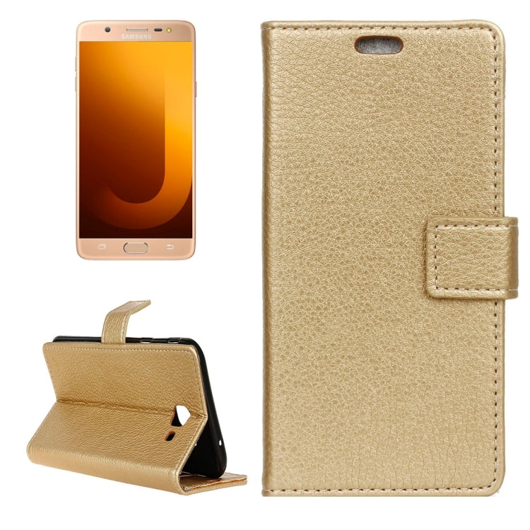 For Galaxy J7 Max Litchi Texture Horizontal Flip Leather Case with Holder & Card Slots & Wallet & Photo Frame