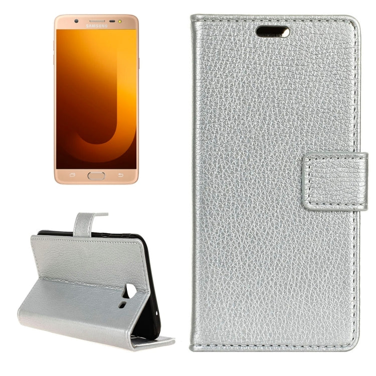 For Galaxy J7 Max Litchi Texture Horizontal Flip Leather Case with Holder & Card Slots & Wallet & Photo Frame