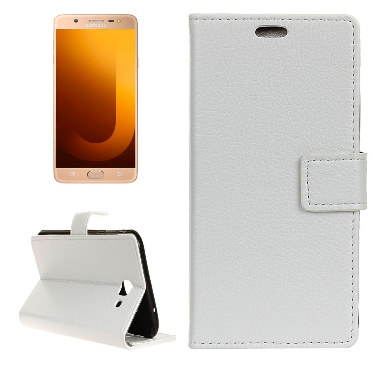 For Galaxy J7 Max Litchi Texture Horizontal Flip Leather Case with Holder & Card Slots & Wallet & Photo Frame