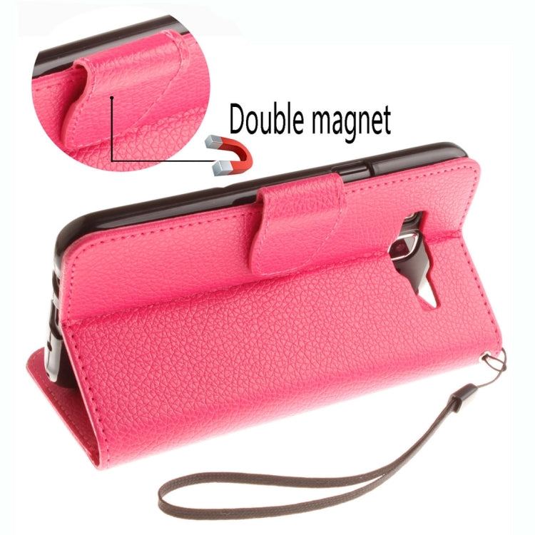 For Galaxy J3 (2016) / J310 LItchi Texture Horizontal Flip PU Leather Case with Holder & Card Slots & Wallet & Photo Frame & Lanyard