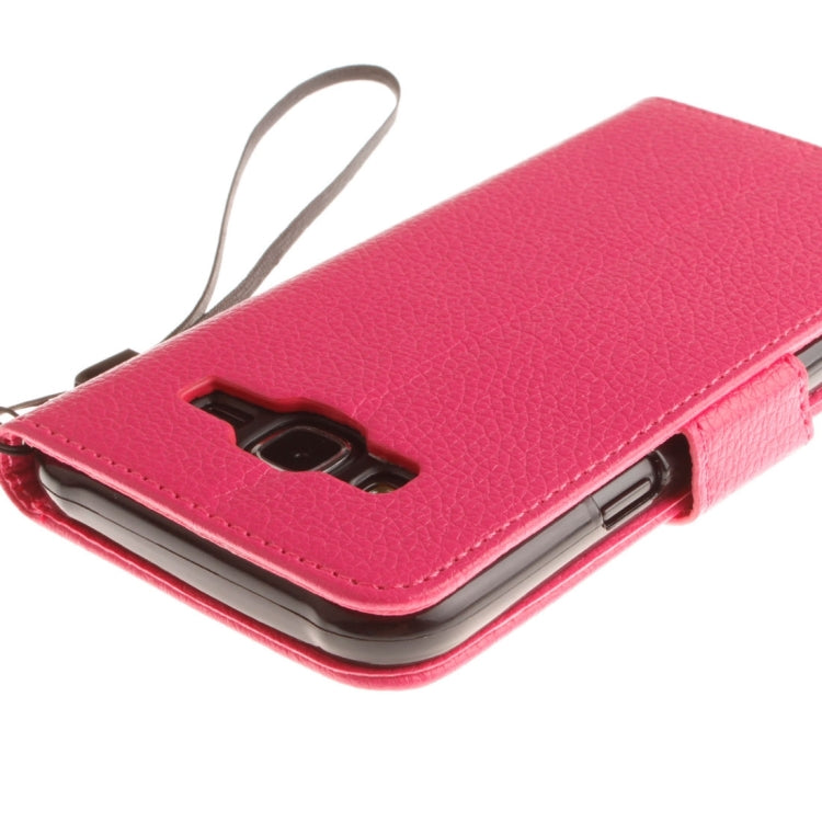 For Galaxy J3 (2016) / J310 LItchi Texture Horizontal Flip PU Leather Case with Holder & Card Slots & Wallet & Photo Frame & Lanyard
