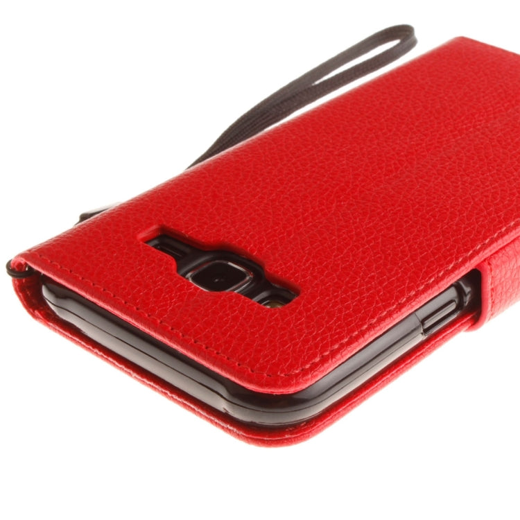 For Galaxy J3 (2016) / J310 LItchi Texture Horizontal Flip PU Leather Case with Holder & Card Slots & Wallet & Photo Frame & Lanyard