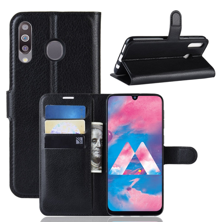 Litchi Texture Horizontal Flip Leather Case for Galaxy M30, with Wallet & Holder & Card Slots