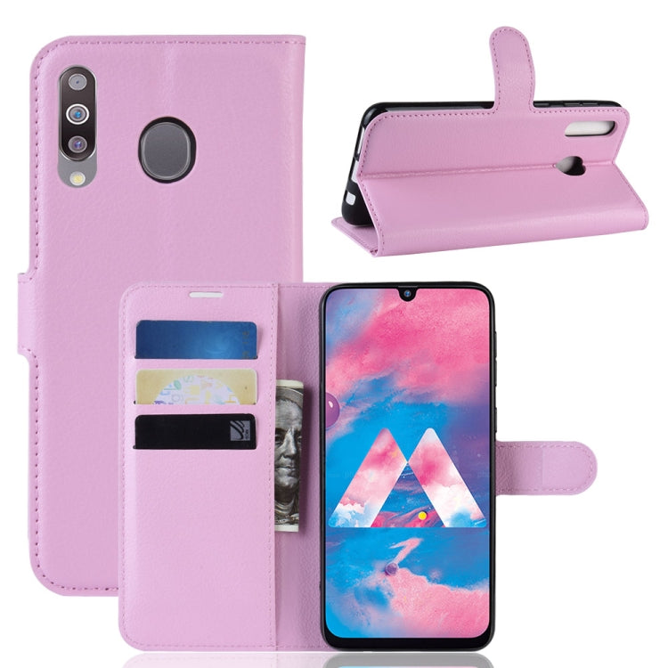Litchi Texture Horizontal Flip Leather Case for Galaxy M30, with Wallet & Holder & Card Slots