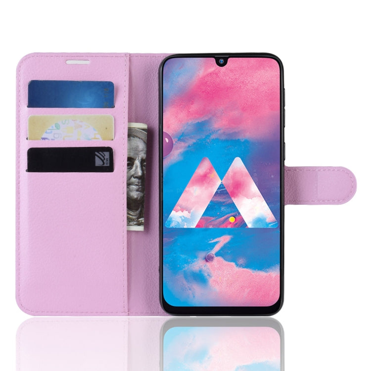 Litchi Texture Horizontal Flip Leather Case for Galaxy M30, with Wallet & Holder & Card Slots