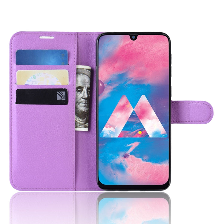 Litchi Texture Horizontal Flip Leather Case for Galaxy M30, with Wallet & Holder & Card Slots