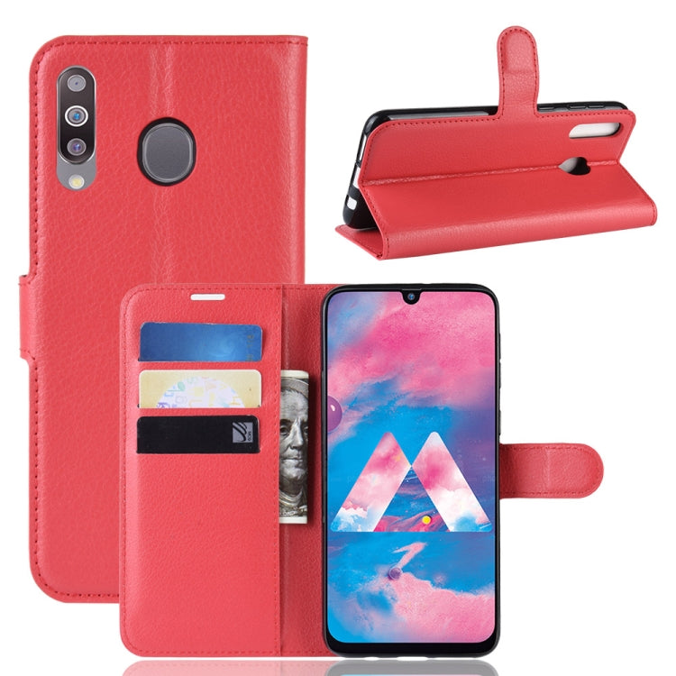 Litchi Texture Horizontal Flip Leather Case for Galaxy M30, with Wallet & Holder & Card Slots
