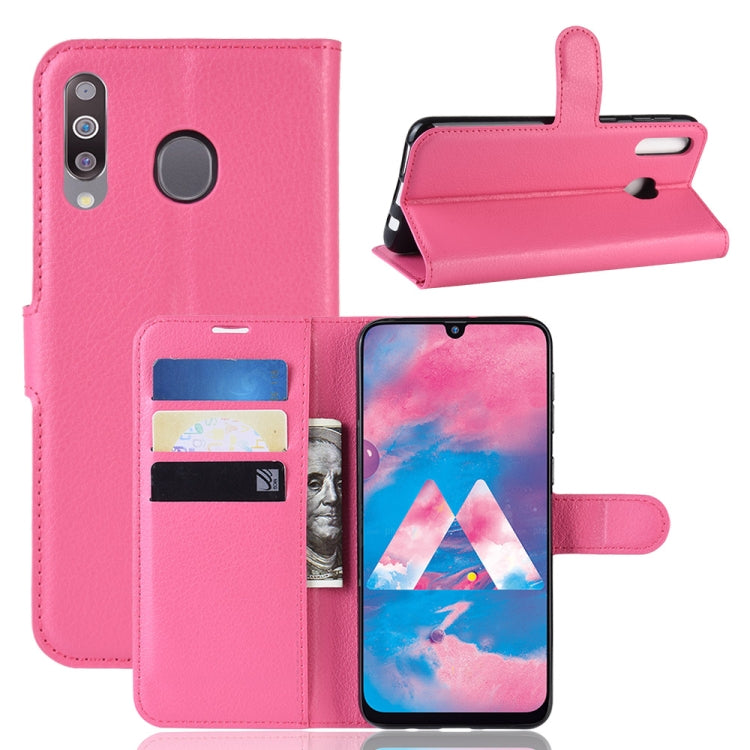Litchi Texture Horizontal Flip Leather Case for Galaxy M30, with Wallet & Holder & Card Slots