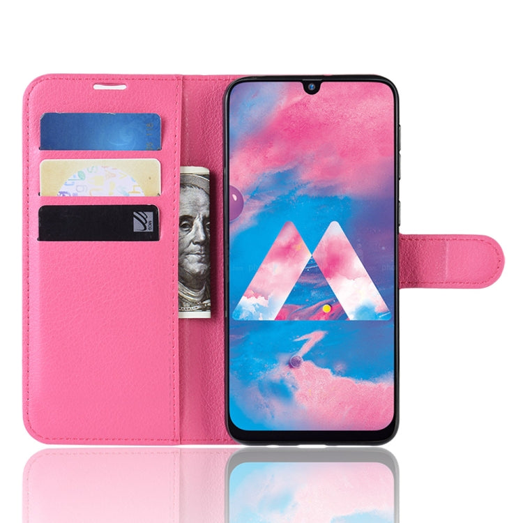 Litchi Texture Horizontal Flip Leather Case for Galaxy M30, with Wallet & Holder & Card Slots