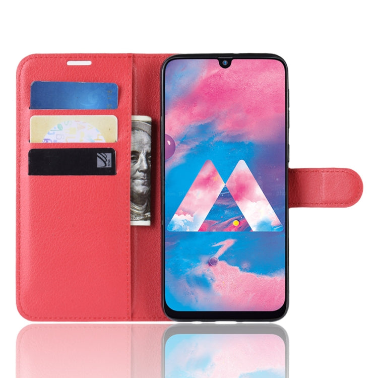Litchi Texture Horizontal Flip Leather Case for Galaxy M30, with Wallet & Holder & Card Slots