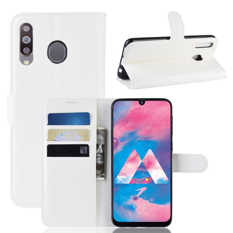 Litchi Texture Horizontal Flip Leather Case for Galaxy M30, with Wallet & Holder & Card Slots