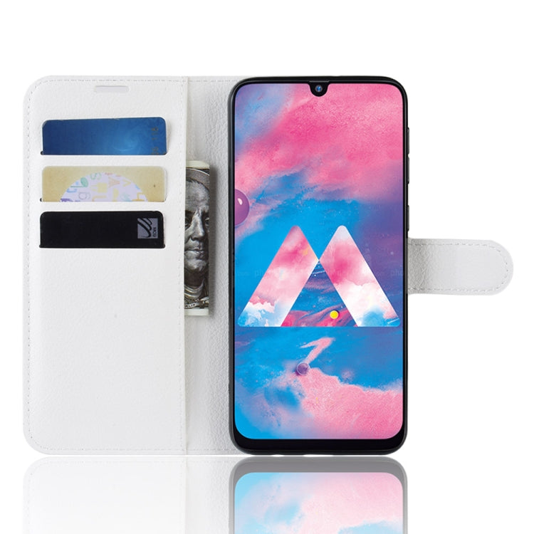 Litchi Texture Horizontal Flip Leather Case for Galaxy M30, with Wallet & Holder & Card Slots
