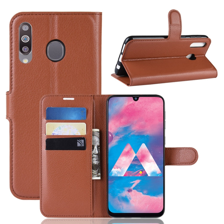 Litchi Texture Horizontal Flip Leather Case for Galaxy M30, with Wallet & Holder & Card Slots