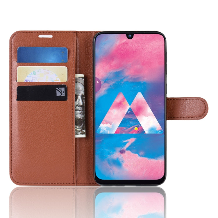 Litchi Texture Horizontal Flip Leather Case for Galaxy M30, with Wallet & Holder & Card Slots