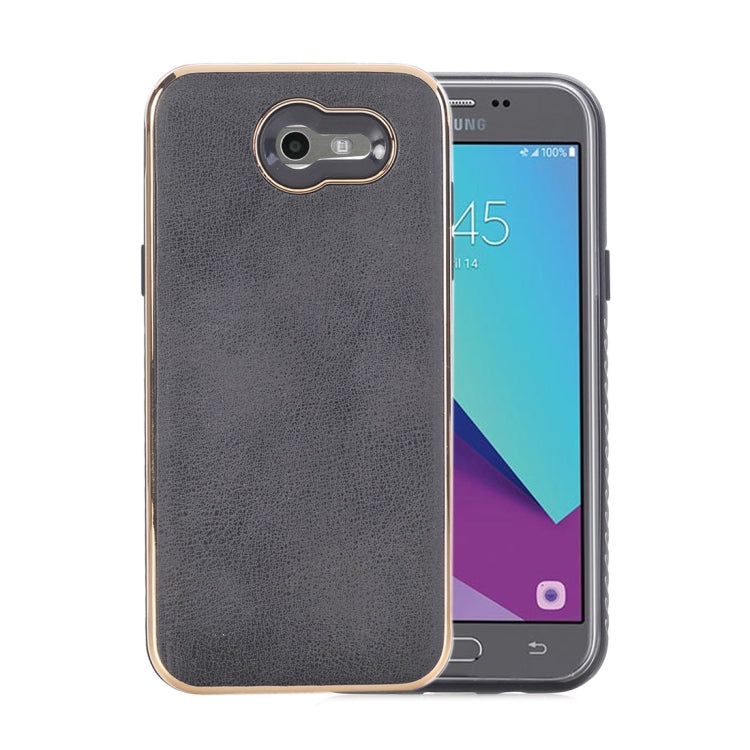 For Galaxy J3 (2017) (US Version) Crazy Horse Texture Electroplating Back Cover