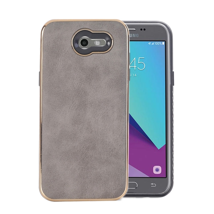 For Galaxy J3 (2017) (US Version) Crazy Horse Texture Electroplating Back Cover