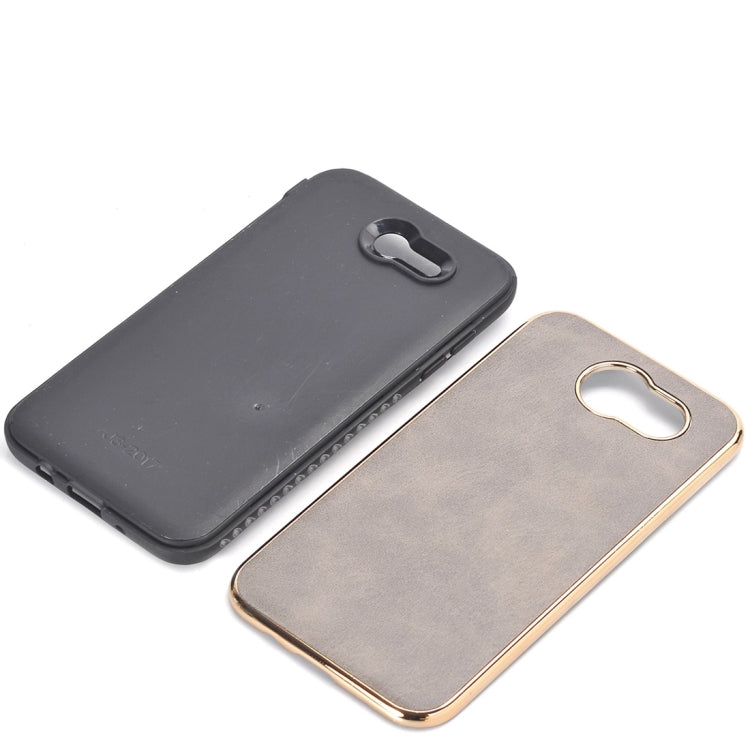 For Galaxy J3 (2017) (US Version) Crazy Horse Texture Electroplating Back Cover