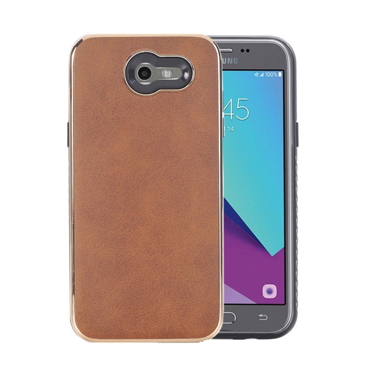 For Galaxy J3 (2017) (US Version) Crazy Horse Texture Electroplating Back Cover