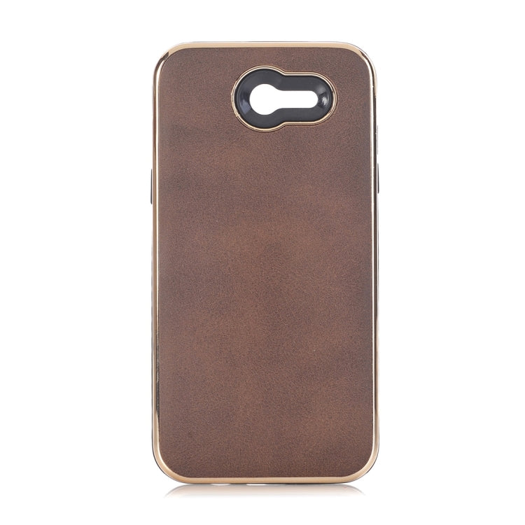 For Galaxy J3 (2017) (US Version) Crazy Horse Texture Electroplating Back Cover